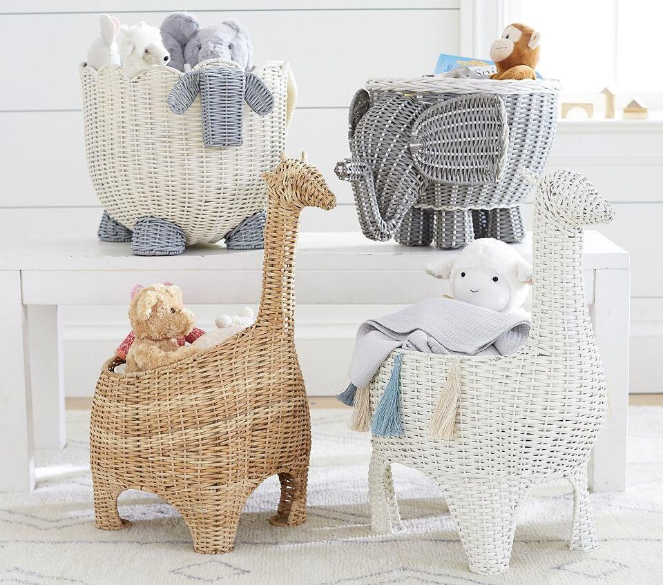 Giraffe Shaped Wicker Basket
